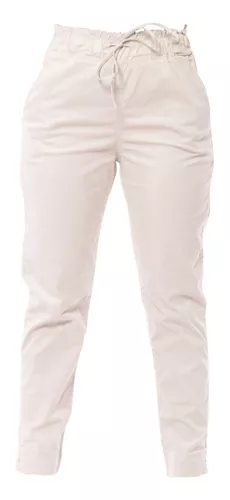 Calça Feminina Sarja Slouchy Caqui Verão Disfarça Barriga