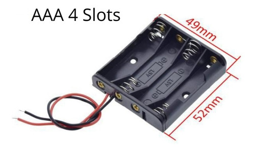 Base Pilas Aaa 4 Pilas Case 4 Slots Con Cables Fuente