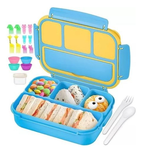 Lonchera Porta Comidas Bento Con Cubiertos Y Accesorios