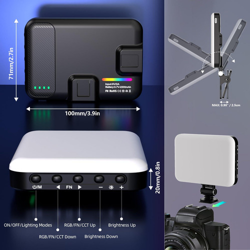 Luz Para Selfie Usb Recargable Rgb Led Para Teléfono