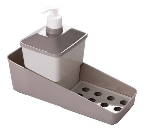 Soporte plástico para detergente Cj, 600 ml, dispensador de jabón en esponja de color gris