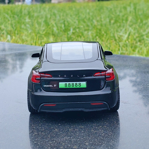 Modelo De Coche A Escala De Aleación Tesla Model 3 1/32, Veh