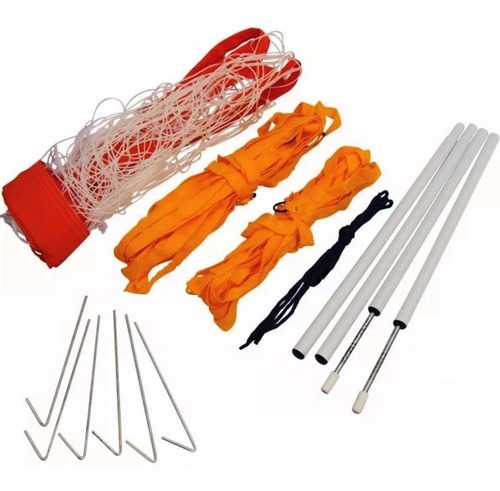 Imagen 1 de 10 de Kit Completo Cancha Futbol Tenis Red Parantes Lineas Bolso