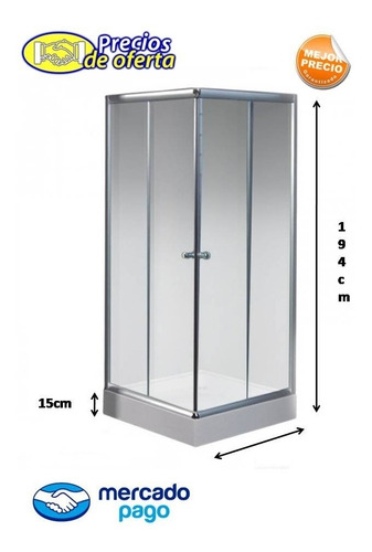 Box Cabina De Ducha 70x70 Cuadradavidrio 5mm + Receptaculo