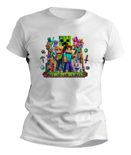 Remeras Minecraft Adultos Estampadas Con Creeper - 7552