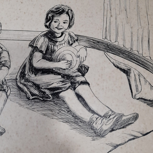 Imagem 4 de 7 de Pintura Desenho Nanquim Bico De Pena Datado 1953 Antigo