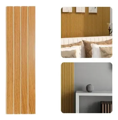 Kit 100 Placas Revestimento Parede Ripado Mdf 11x45 Ripado Freijo