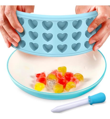 Bandeja Para Cubitos De Hielo En Forma De Corazon Con Tap...