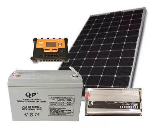 Kit Energia Solar Regulador Bateria 100 Inversor Panel Solar
