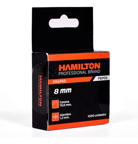 Grapas 8mm Caja Por 1000 Unidades Pep08 Hamilton Para Pep