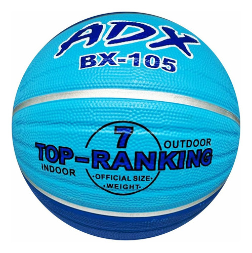 Balón Básquet Adx Mod-bx Peso Y Medida Reglamentaria Color Azul con marino