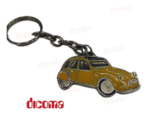 Llavero Citroen 3cv Amarillo Clasico Metal Doble Pintura