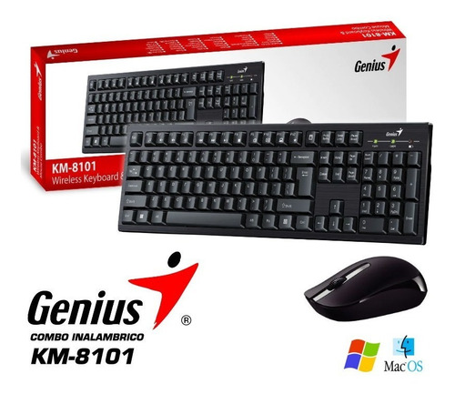 Combo Inalambrico Teclado + Mouse Genius Km-8101 Wireless