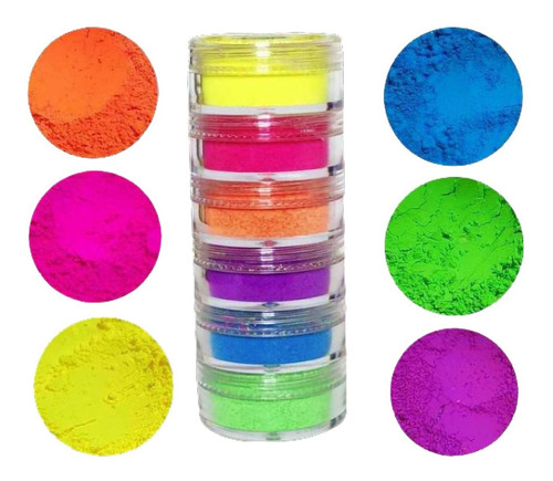 Maquillaje Pigmentos Neon Torre 6 Colores