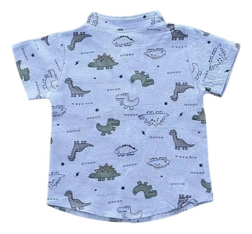 Conjunto Para Bebé Niño Camisa Estampada Y Pantalón Corto Azul 18-24 M