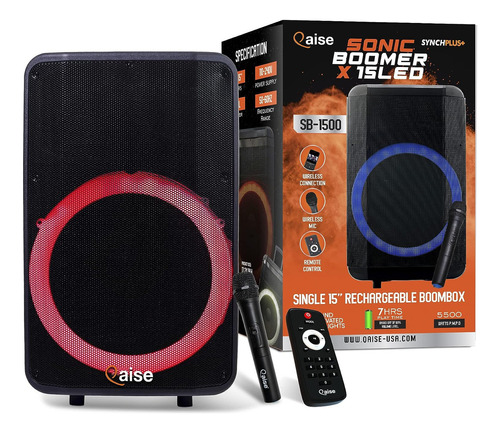 Qaise Boombox Y Máquina De Karaoke Portátil Profesional Color Sb-1500 110v
