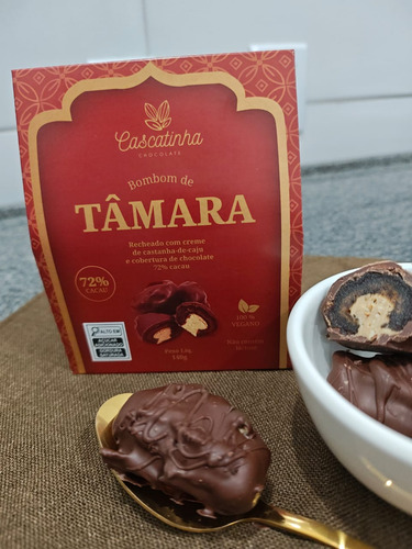 Bombom Tâmara C/cr. Cast.de Caju Cob. C/choc. 72% Cacau 140g
