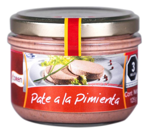 3 Pza Paté Hígado De Cerdo Louriño A La Pimienta 125 G
