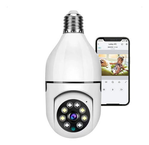Cámara Wifi Impermeable Lámpara Infrarroja Hd Color Blanco