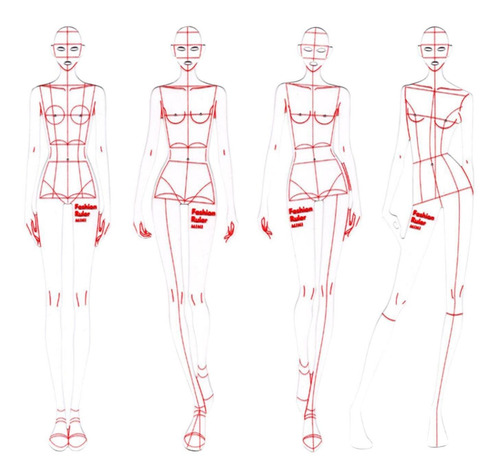Ilustración De Moda Regla De Dibujo Mujer Plantilla De