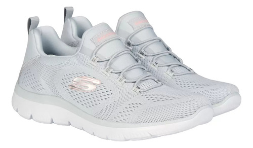 Tenis Skechers Original Mujer Memory Foam Air Confort Azul Claro