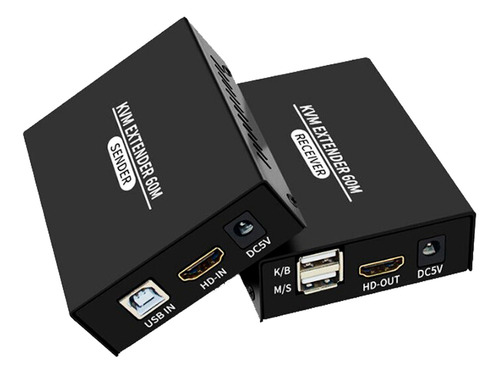 Kit Extensión Kvm Hdmi Activo Poe Y Loop Con Cable Utp 60m