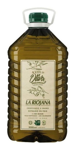 Imagen 1 de 5 de Aceite Oliva Extra Virgen Organico La Riojana X5000cc + Rega