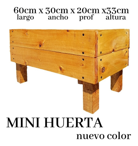 Huerta En Casa Mini Cajón Macetero Jardín Madera