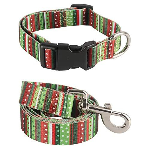 Conjunto De 2 Collares Navideños Perros Correas De Lun...