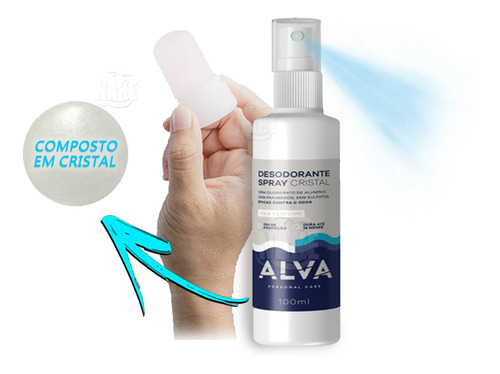 Desodorante em spray Alva Desodorante Spray Crystal sem perfume 100 ml