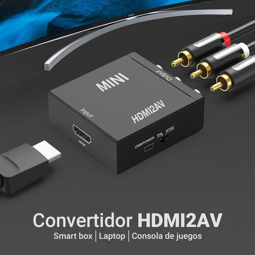 Imagen 8 de 9 de Cable Adaptador Convertidor Hdmi A Rca