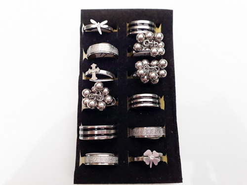 Set De 6 Anillos Premium Surtidos Acero Quirurgico X Mayor