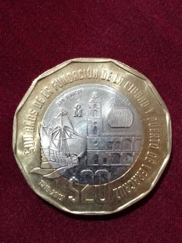 Moneda 20 Pesos Conmemorativa Estado De Veracruz 500 Años