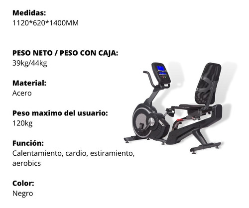 Bicicleta Estática Programable, Uso Profesional Color Negro