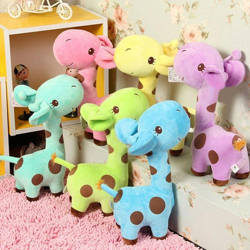 Brinquedo Bichinhos De Pelúcia Pet Para Cães Gatos Cachorros Cor Coral Desenho Girafa