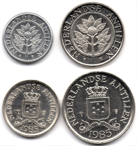 Antillas Holandesas Grupo De 4 Monedas - Excelente Estado