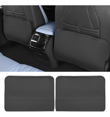 2x Alfombrillas Para Respaldo De Asiento Protector De Negro