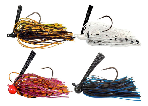 4 Señuelos De Pesca Football Jig Y Swimjig Kit Lobina Robalo