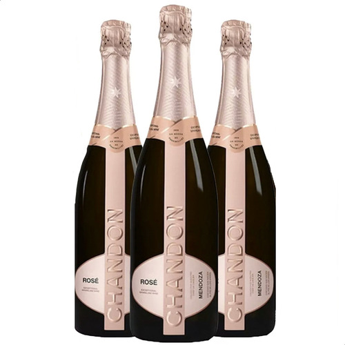 Champagne Chandon Rose Brut bodega Chandon 750 ml pack x 3 u