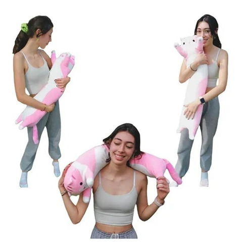 Imagen 6 de 7 de Gato Peluche Almohada Felpa Relleno Algodón Para Abrazarlo