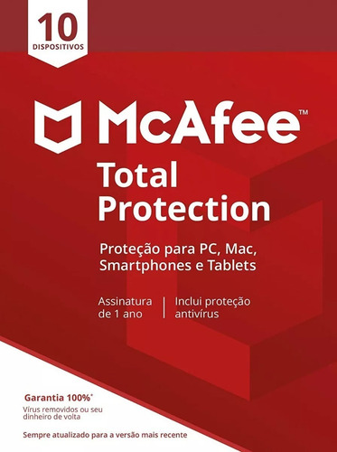 Antivírus Mcafee Proteção Total E Prem+safe, 10 Disp. 1 Ano