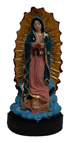 Estatua Virgen De Guadalupe  - 13 Cm -  Pvc  -  Irrompible 