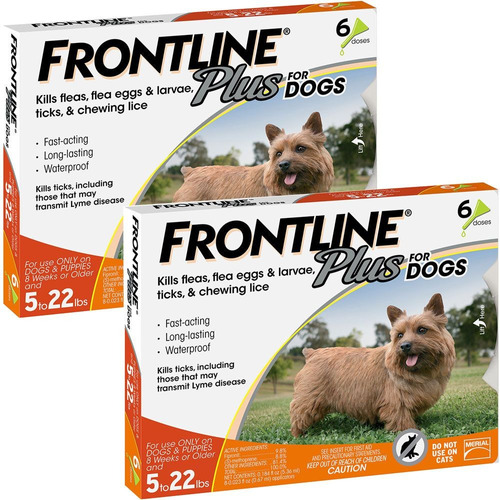 Frontline Plus Para Perros 5-22 Lbs X 6 Pipetas