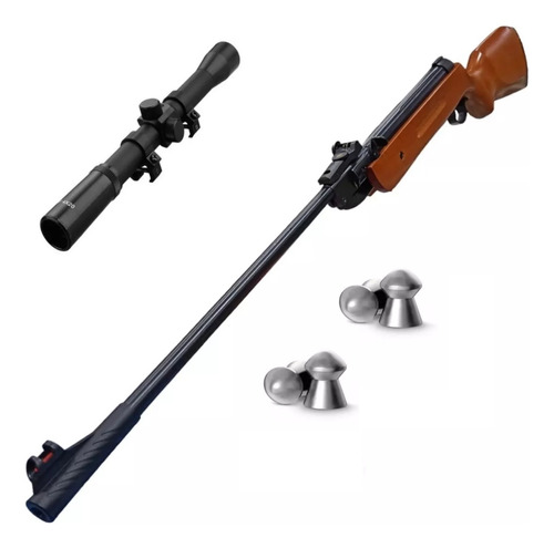 Rifle Aire Comprimido 5,5 Hunter 500 Madera + Kit Completo