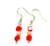 Comprar 2 Aretes  Coral Rojo Y Coral Piel De Angel