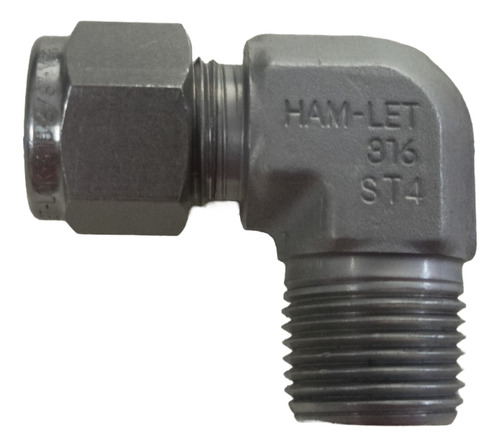 Conector Codo Macho 3/8 Od X 3/8 Npt Manguera Ac/inox