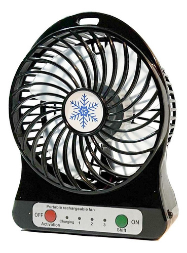 Ventilador De Escritorio Mini, Batería Recargable Luz Led