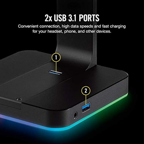 Corsair Gaming St100 Rgb Soporte De Auriculares