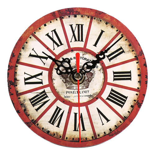 Nuevo 2024 Reloj De Pared Antiguo De Mdf, 1 Pieza, Estilo