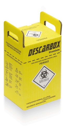 Coletor Perfurocortante Descartável Descarbox Premium - 3l